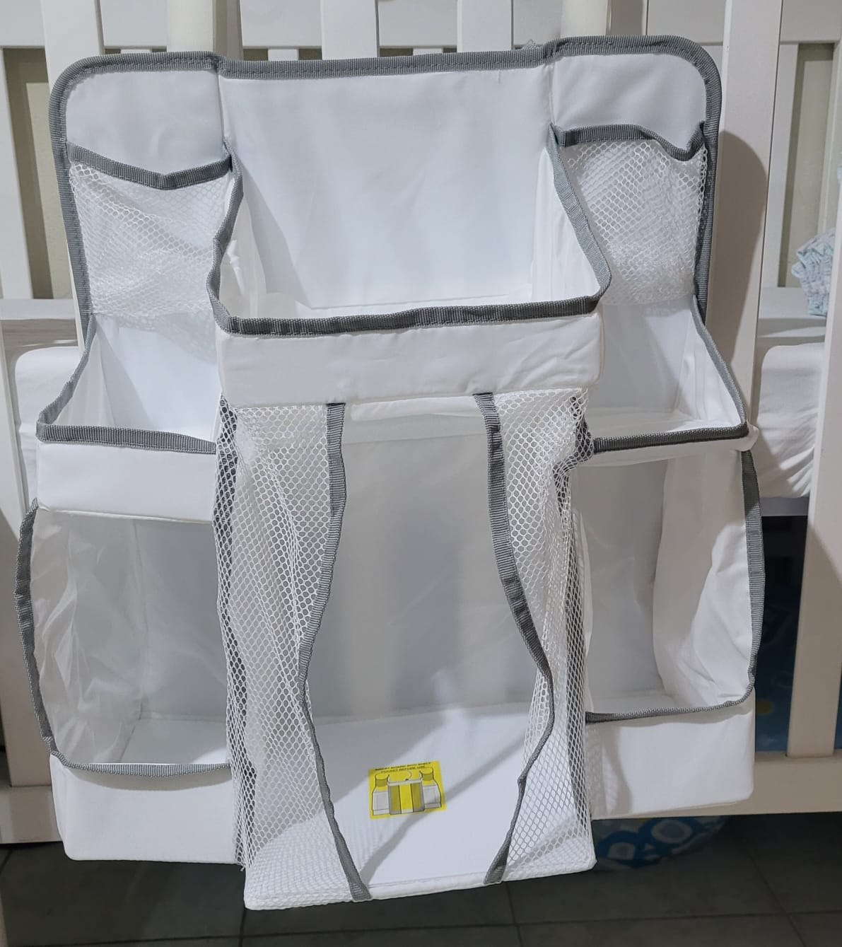 Hanging Diaper Organizer for Changing Table and Crib, Diaper Stacker and Crib Organizer | Hanging Diaper Caddy Organizer for Baby Essentials | Nursery Organizer for Cribs - Image 3