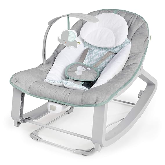Ingenuity Keep Cozy 3-in-1 Grow with Me Vibrating Baby Bouncer, Seat & Infant to Toddler Rocker, Vibrations & -Toy Bar, 0-30 Months Up to 40 lbs