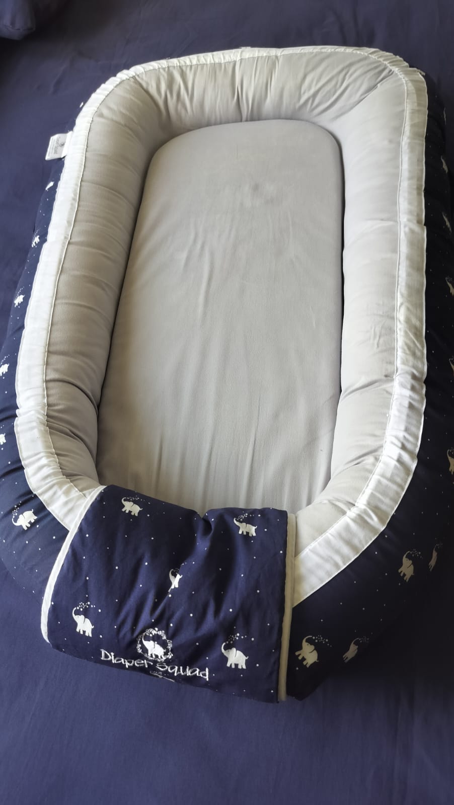 Diaper Squad 100% Organic Cotton Baby Nest Lounger, Water-Resistant with Additional Safety Cover and Carrying Bag for Boys and Girls - Image 2