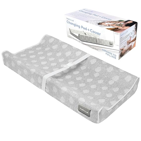 Jool Baby Soft Changing Pad + Washable Cover, Non-Slip - Fits Standard Changing Tables & Dressers