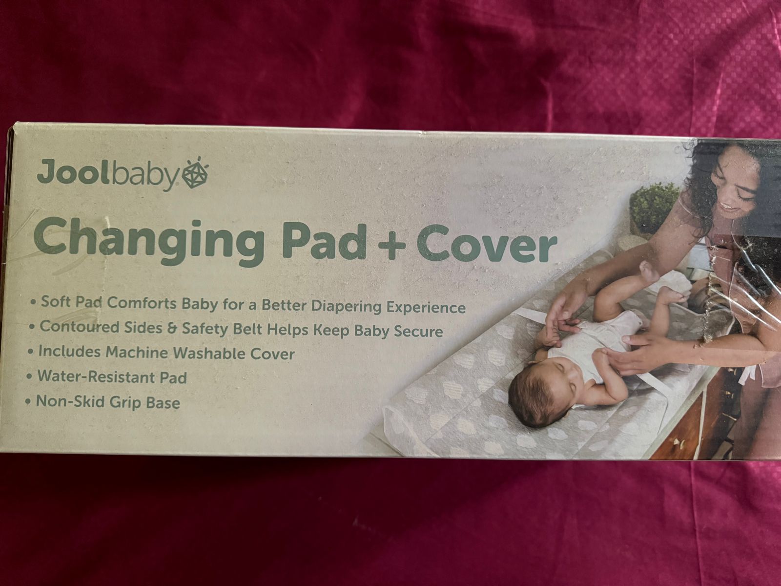 Jool Baby Soft Changing Pad + Washable Cover, Non-Slip - Fits Standard Changing Tables & Dressers - Image 2