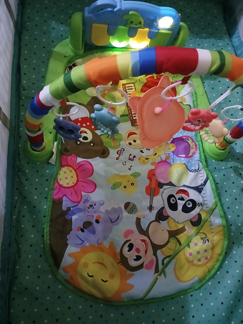 Baby Gym Play Mat Activity Center, Kick and Play Piano Gym Mat with Music and Lights, Gifts for Baby Newborn Toddler Infants Boys Girls - Image 4