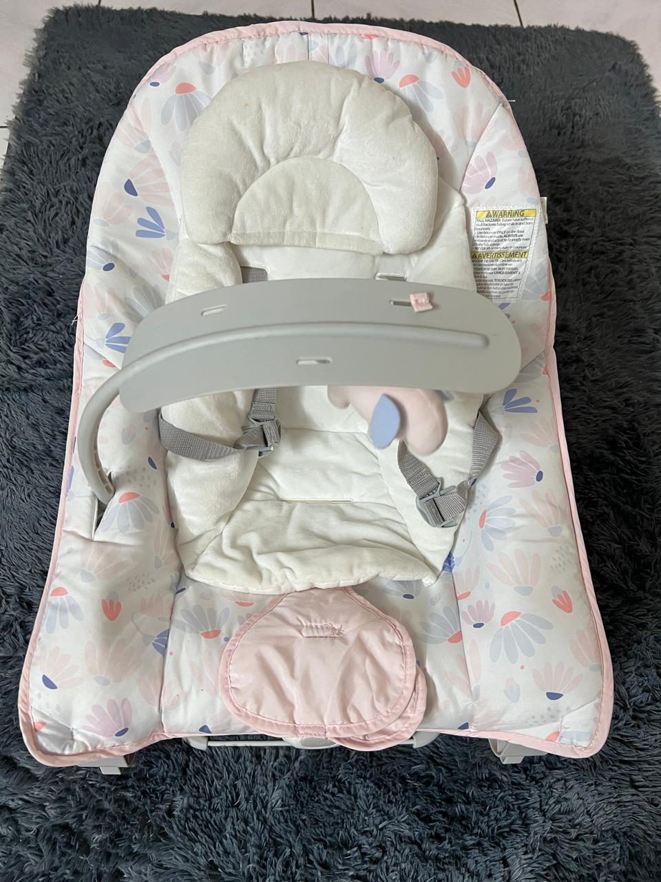 Ingenuity Keep Cozy 3-in-1 Grow with Me Vibrating Baby Bouncer Seat & Infant to Toddler Rocker, Vibrations & -Toy Bar, 0-30 Months Up to 40 lbs (Pink Burst) - Image 2