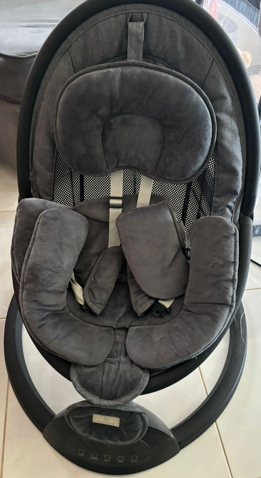 BabyBond Baby Swings for Infants, Bluetooth Infant Swing with Music Speaker, 3 Seat Positions, 5 Point Harness Belt, 5 Speeds and Remote Control - Portable Baby Swing for Indoor and Outdoor (Black) - Image 3