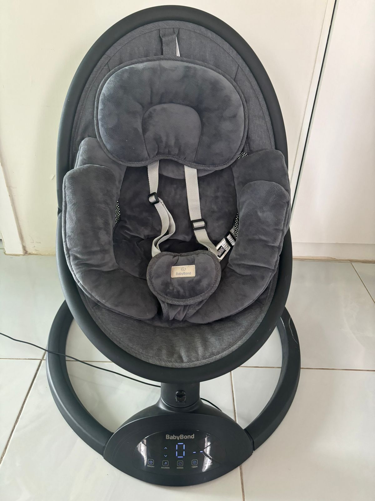 BabyBond Baby Swings for Infants, Bluetooth Infant Swing with Music Speaker, 3 Seat Positions, 5 Point Harness Belt, 5 Speeds and Remote Control - Portable Baby Swing for Indoor and Outdoor (Black) - Image 2