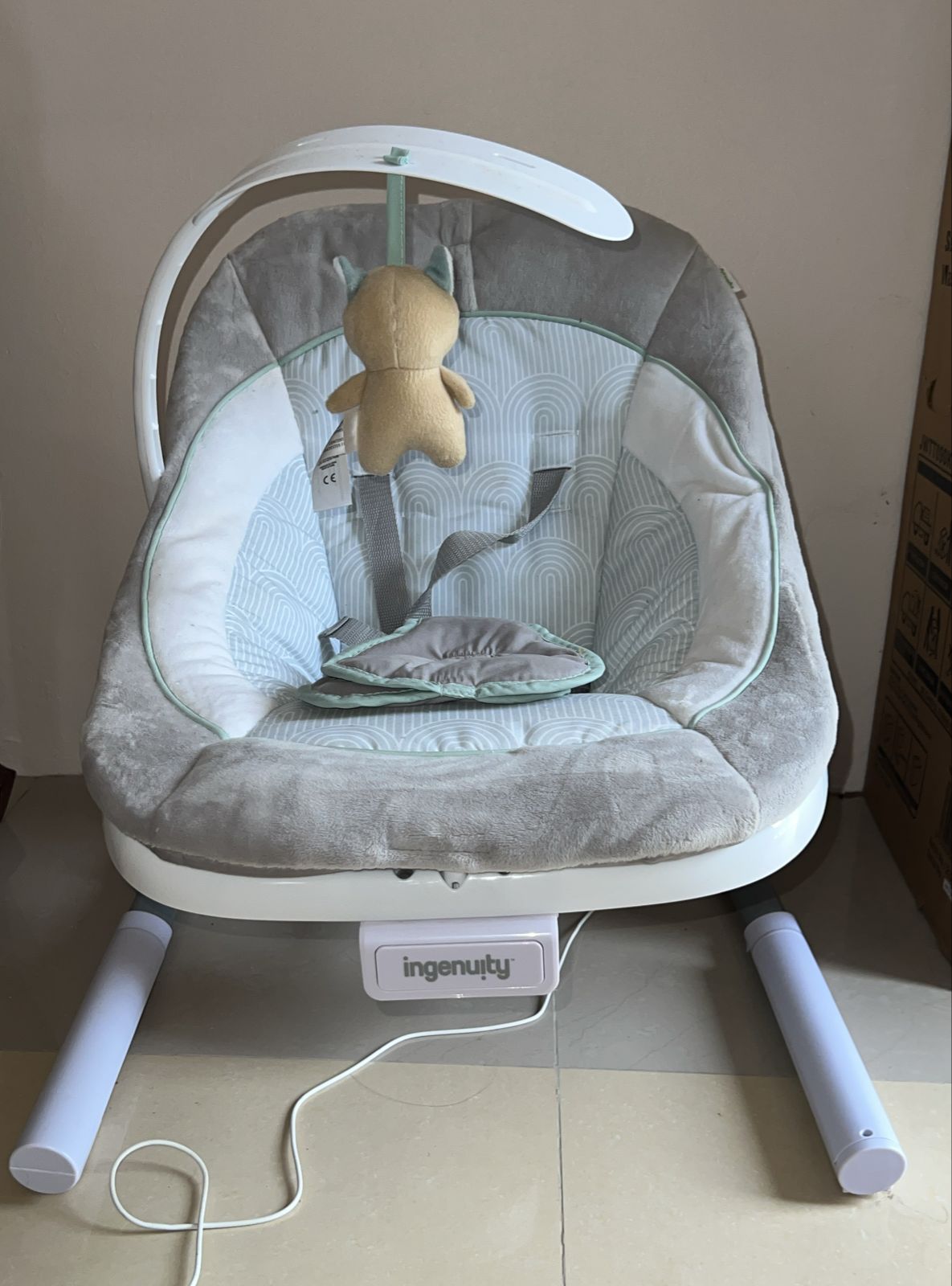 Ingenuity Anyway Sway 5-Speed Multi-Direction Portable Foldable Baby Swing & Infant Seat with Vibrations, Nature Sounds, 0-9 Months 6-20 lbs - Image 2
