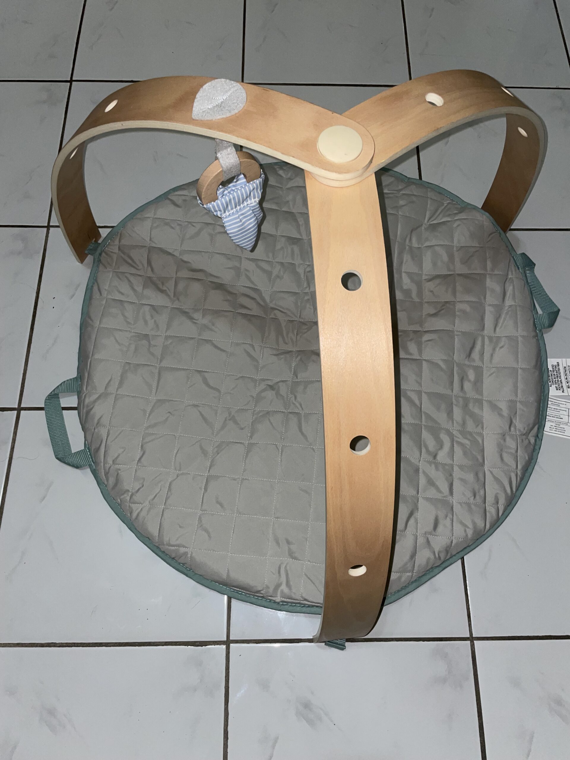 Ingenuity Cozy Spot Reversible Duvet Activity Gym & Play Mat with Wooden Toy bar - Loamy, Newborn and up - Image 2