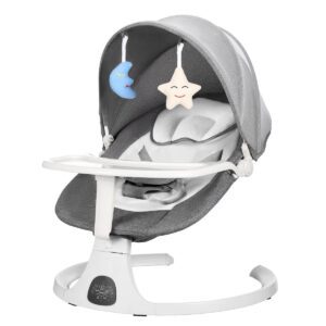 Baby Thrift 3 in 1 Baby Swing with Remote Control, Grey & White