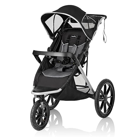 Evenflo Victory Plus Jogger Stroller, Compact, Lightweight, Self-Standing, Ample Storage, Large Tires, Swivel Wheel, Full Coverage Canopy, Multi-Reclining Seat, Compatible With LiteMax Infant Car Seat - Image 3