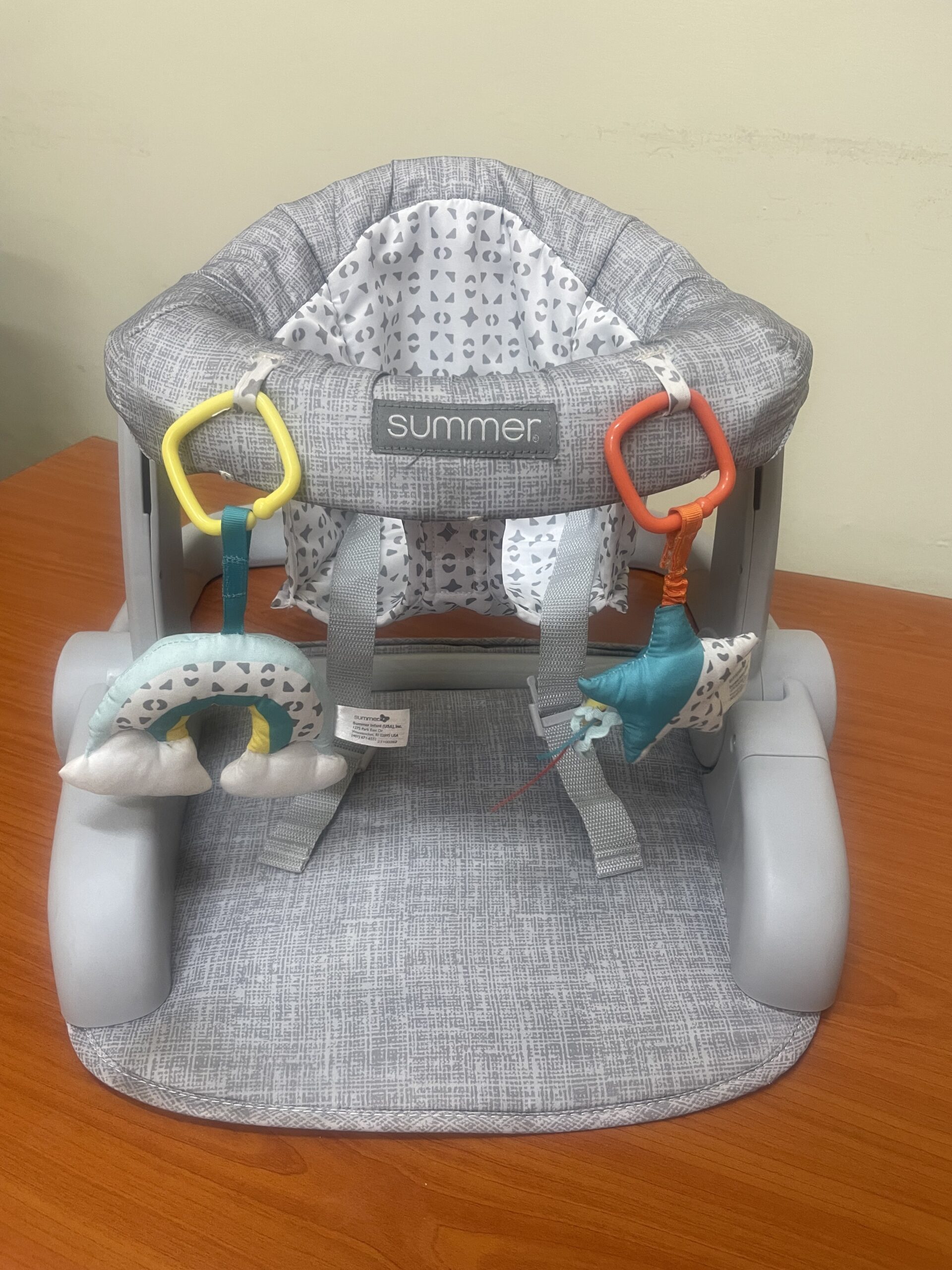 Summer Infant Learn-to-Sit 2-Position Floor Seat (Heather Gray) – Sit Baby Up in This Adjustable Baby Activity Seat Appropriate for Ages 4-12 Months – Includes Toys, Funfetti Neutral - Image 3