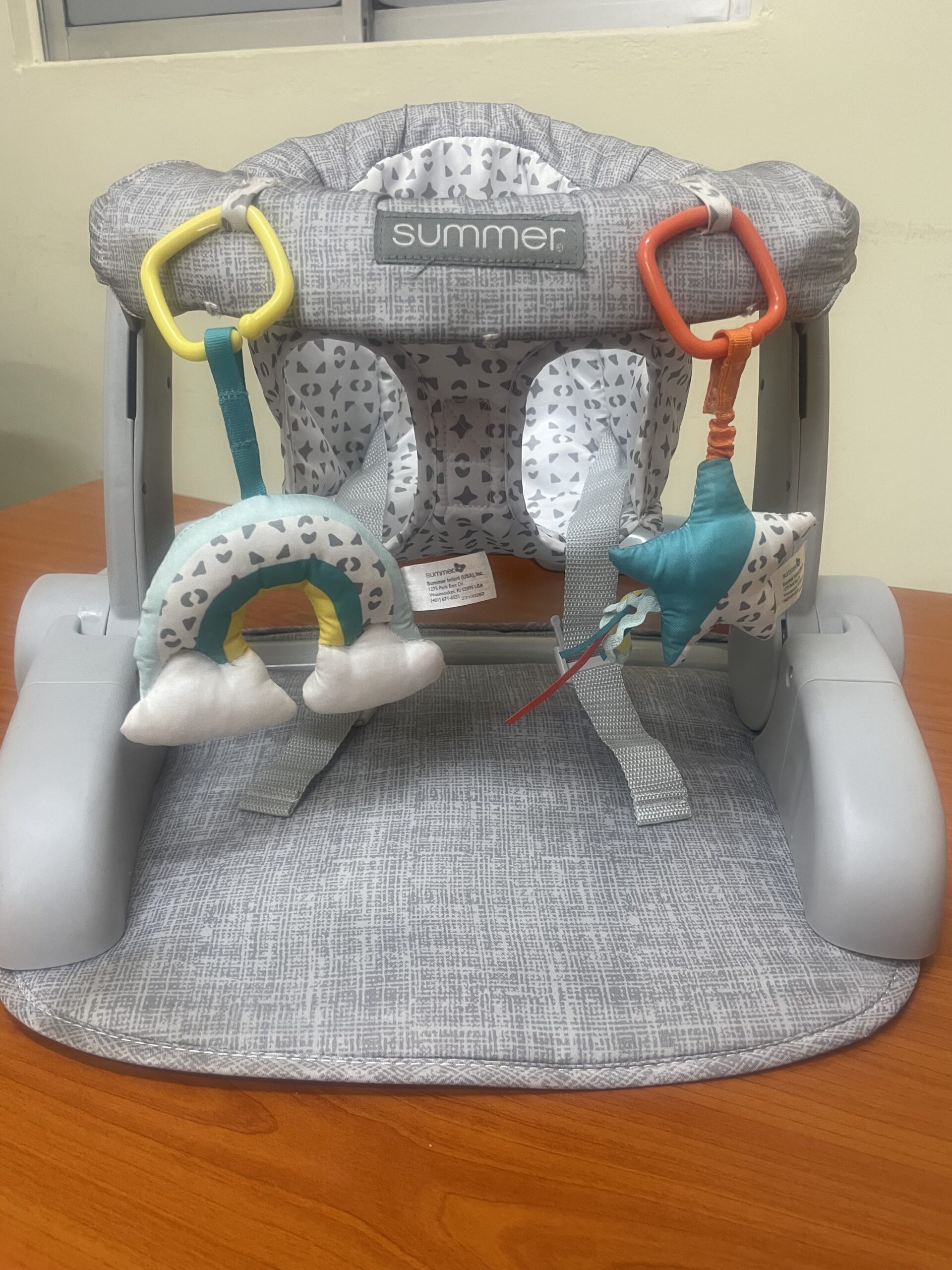 Summer Infant Learn-to-Sit 2-Position Floor Seat (Heather Gray) – Sit Baby Up in This Adjustable Baby Activity Seat Appropriate for Ages 4-12 Months – Includes Toys, Funfetti Neutral - Image 2