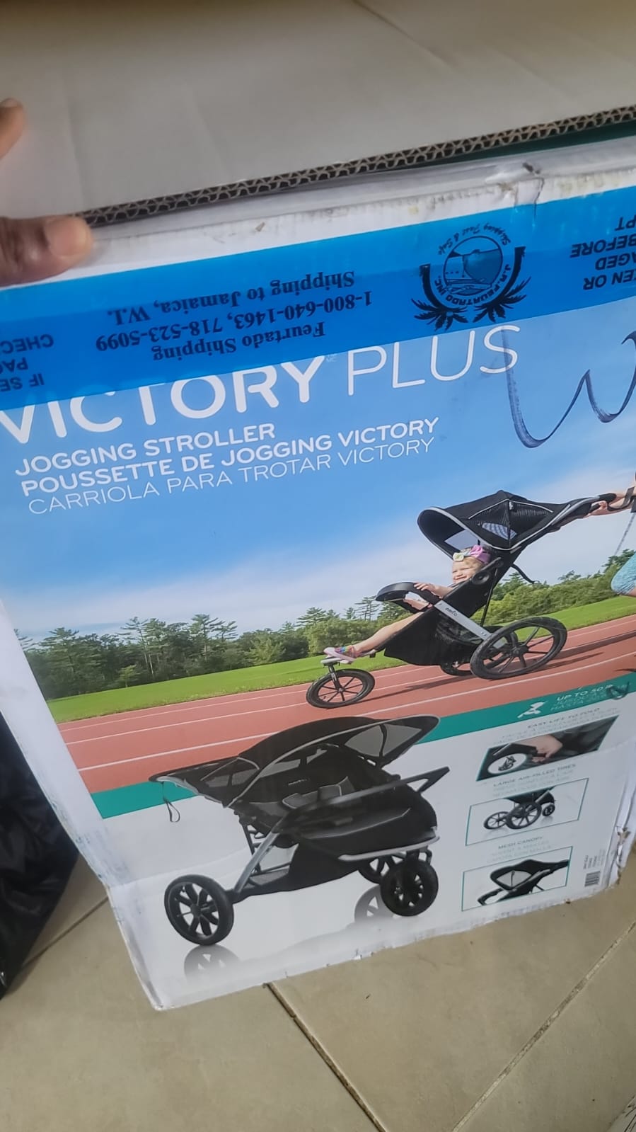 Evenflo Victory Plus Jogger Stroller, Compact, Lightweight, Self-Standing, Ample Storage, Large Tires, Swivel Wheel, Full Coverage Canopy, Multi-Reclining Seat, Compatible With LiteMax Infant Car Seat - Image 4