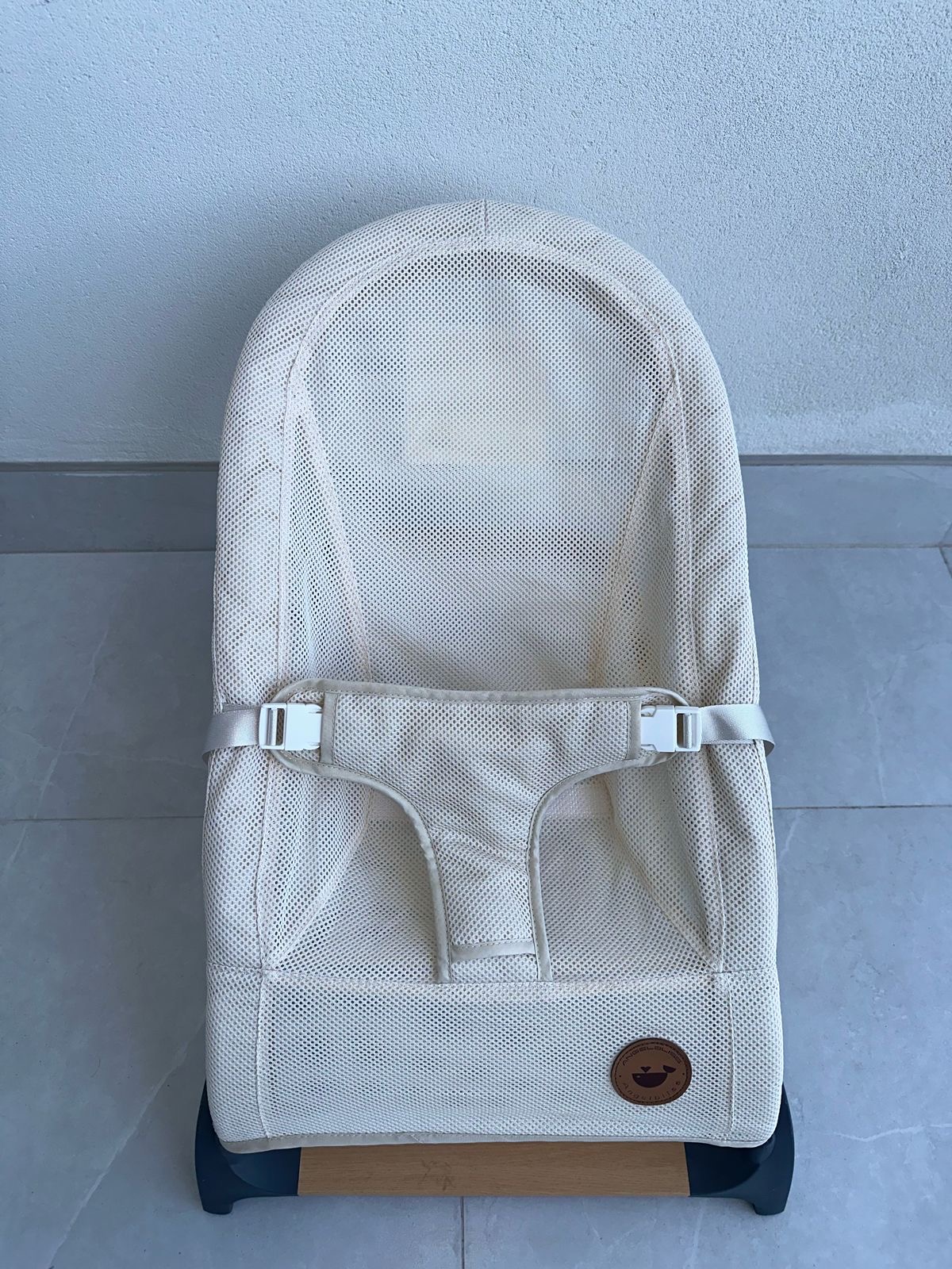 ANGELBLISS Baby Bouncer, Portable Bouncer Seat for Babies, Infants Bouncy Seat with Mesh Fabric, Natural Vibrations (Beige) - Image 3