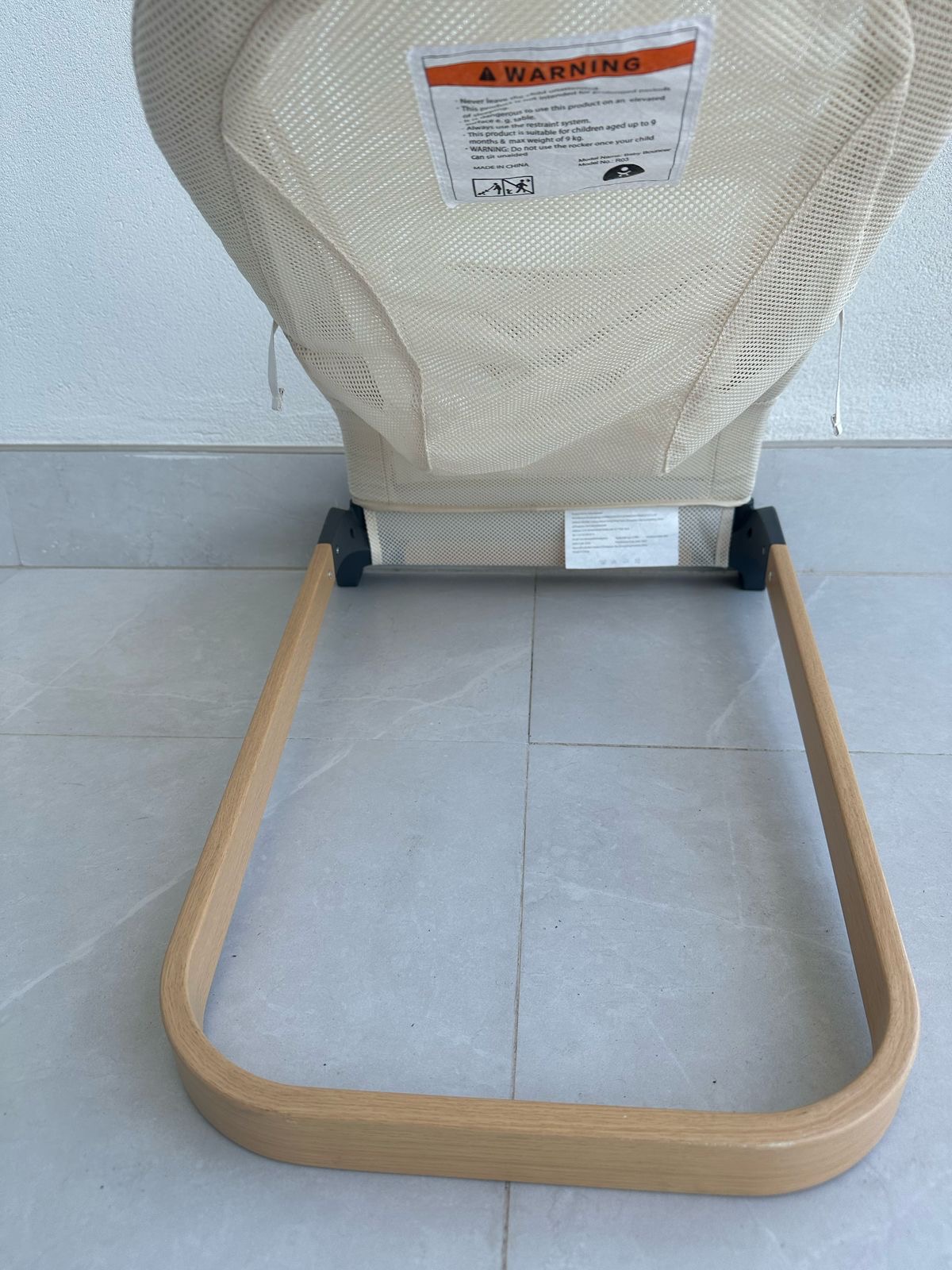 ANGELBLISS Baby Bouncer, Portable Bouncer Seat for Babies, Infants Bouncy Seat with Mesh Fabric, Natural Vibrations (Beige) - Image 6