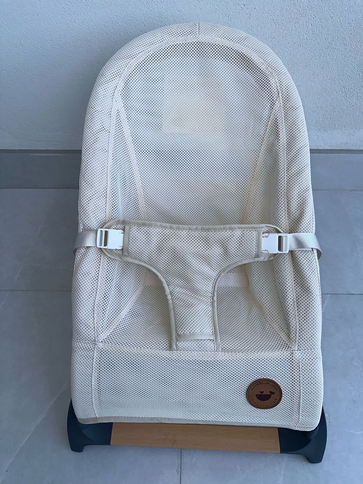 ANGELBLISS Baby Bouncer, Portable Bouncer Seat for Babies, Infants Bouncy Seat with Mesh Fabric, Natural Vibrations (Beige) - Image 5