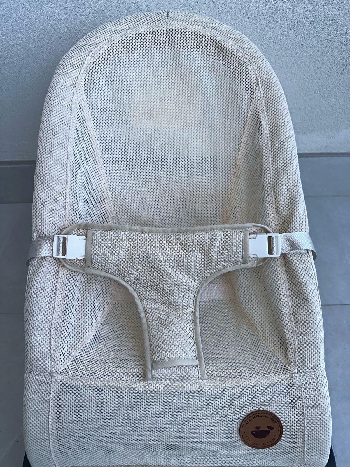 ANGELBLISS Baby Bouncer, Portable Bouncer Seat for Babies, Infants Bouncy Seat with Mesh Fabric, Natural Vibrations (Beige) - Image 4