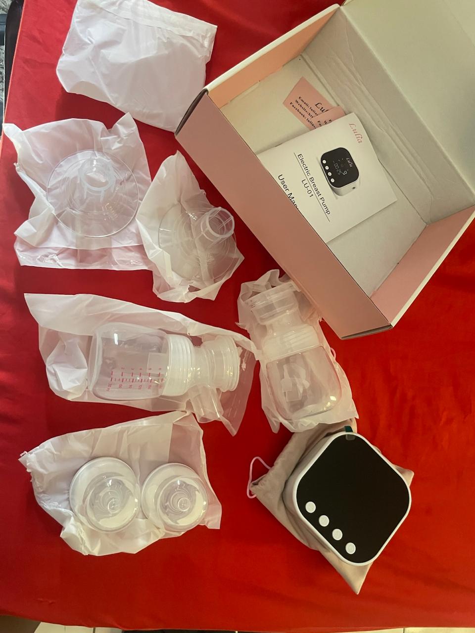 Lulia Double Electric Breast Pump Strong Suction, Portable Breast Pump Electric Breastfeeding Pump, Rechargeable Milk Pump with 4 Modes & 9 Levels, Low Noise, Anti-Backflow & LED Display, 24mm Flange - Image 3