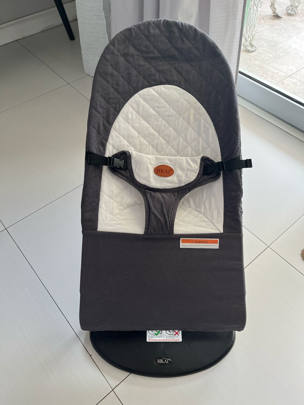 HKAI Baby Bouncer, Portable Baby Bouncer Seat for Babies 0-18 Months, 100% Cotton Fabrics, 3 Modes of use with Rocker and Stationary Options, Infant Rocker Chair with Hanging Toys-Light Grey - Image 4