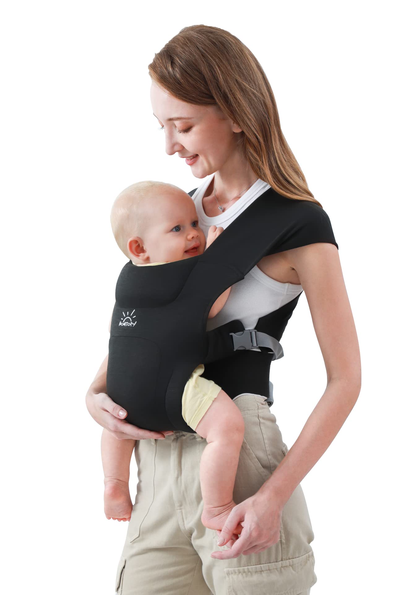 MOMTORY Newborn Carrier, Baby Carrier, Cozy Baby Wrap Carrier(7-25lbs), with Hook&Loop for Easily Adjustable,