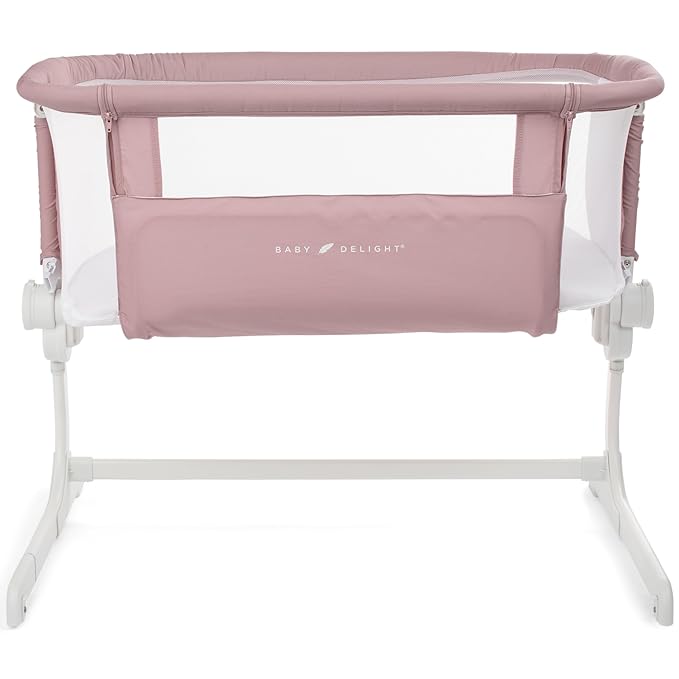 Baby Delight Beside Me Dreamer Bassinet | Bedside Sleeper & Baby Bassinet | 6-Position Height Adjustment | 100% GOTS Certified Organic Cotton Fabric
