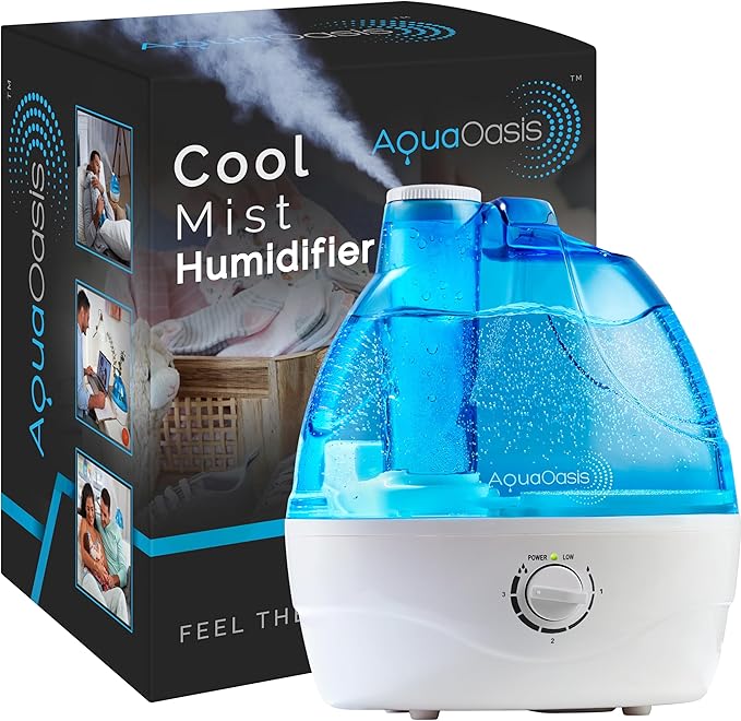 AquaOasis™ Cool Mist Humidifier (2.2L Water Tank) Quiet Ultrasonic Humidifiers for Bedroom & Large room - Adjustable -360° Rotation Nozzle, Auto-Shut Off, Humidifiers for Babies Nursery & Whole House