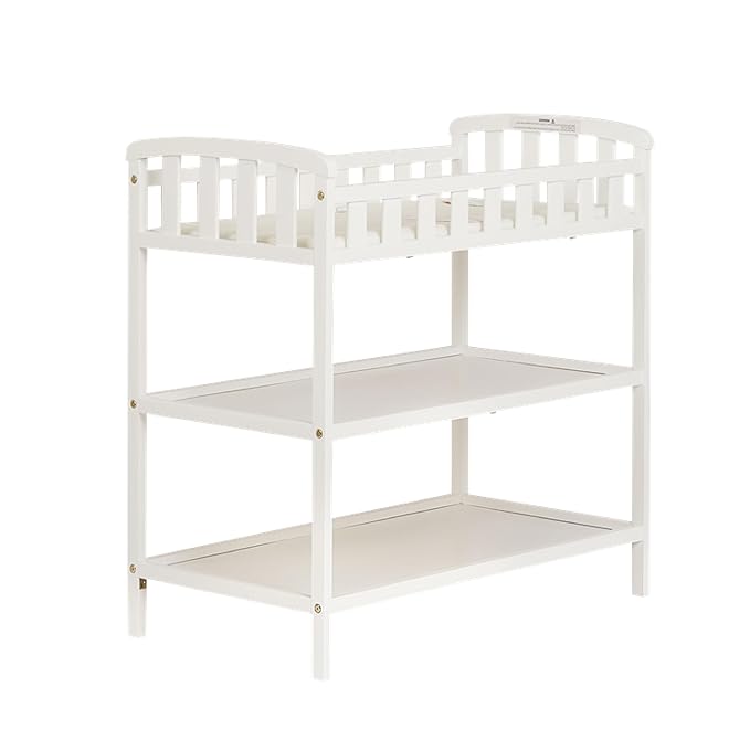 Dream On Me Emily Changing Table In White, Comes With 1" Changing Pad, Features Two Shelves, Portable Changing Station