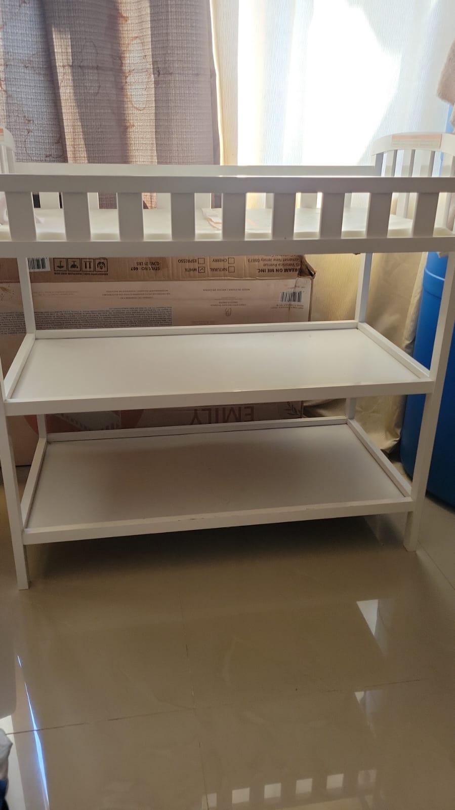 Dream On Me Emily Changing Table In White, Comes With 1" Changing Pad, Features Two Shelves, Portable Changing Station - Image 3