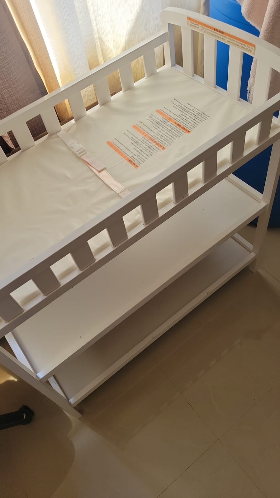 Dream On Me Emily Changing Table In White, Comes With 1" Changing Pad, Features Two Shelves, Portable Changing Station - Image 2