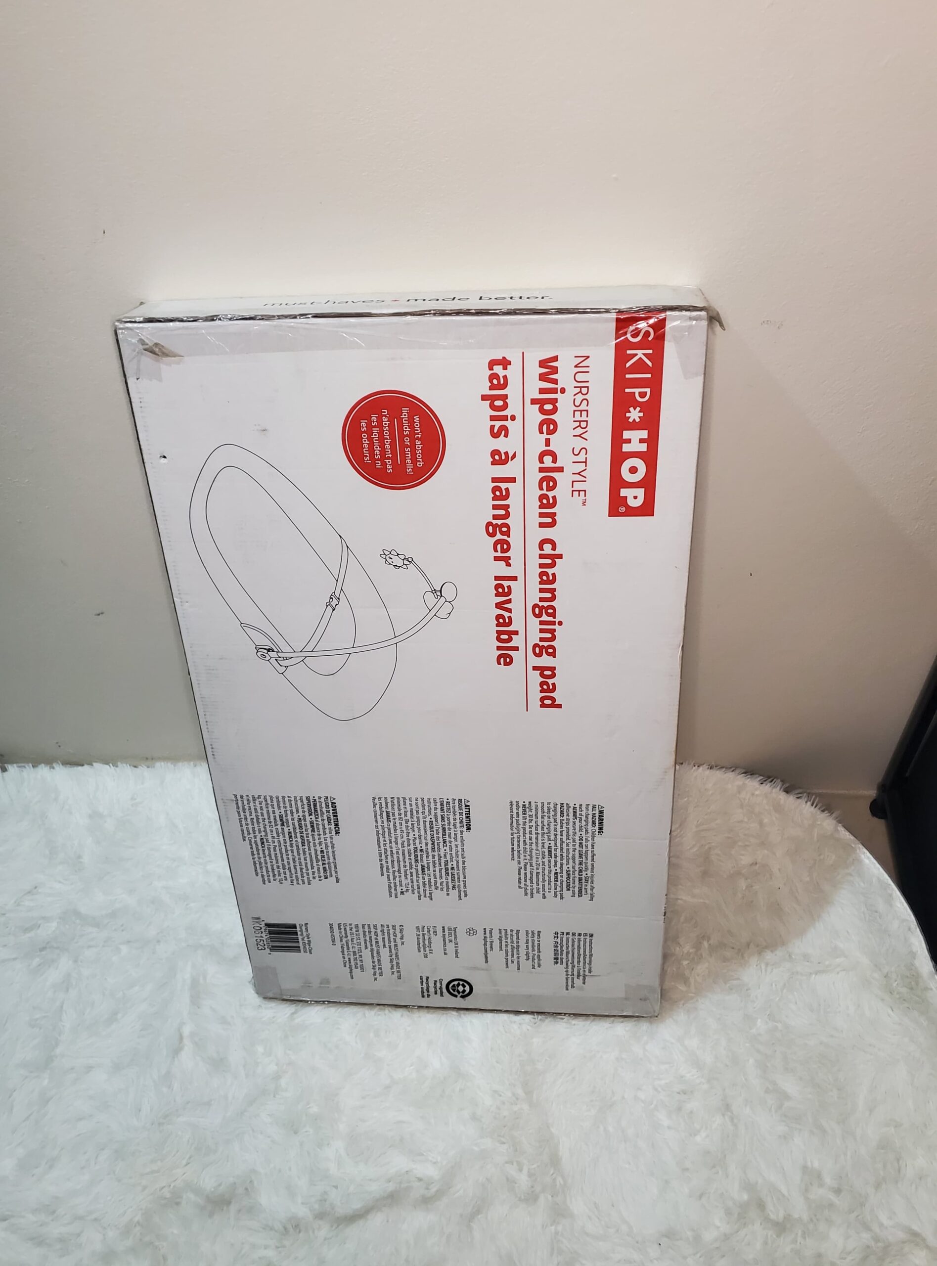 Skip Hop Baby Changing Pad Nursery Style Wipe-Clean Contoured with Cushioned Foam Grey - Image 2
