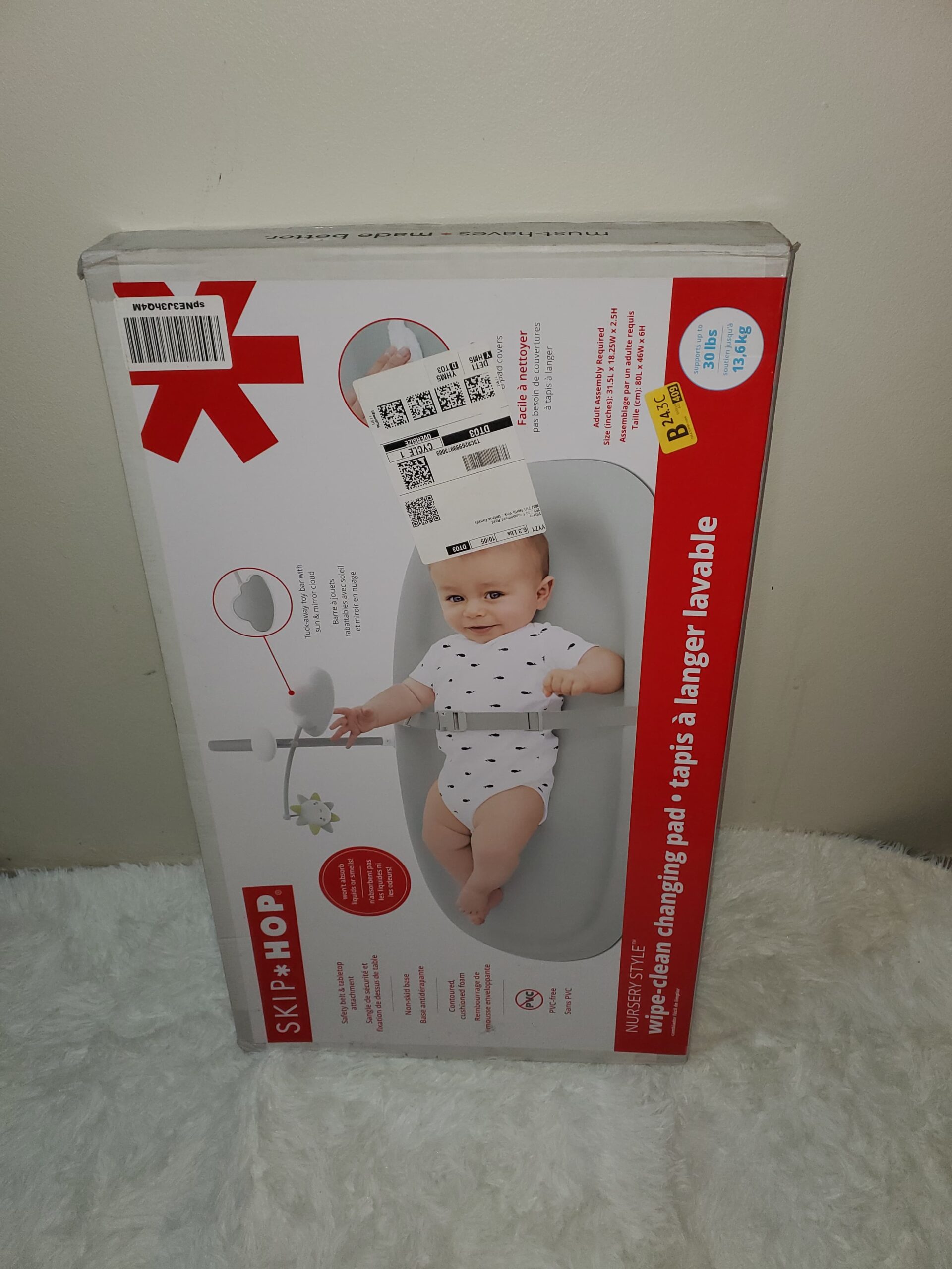 Skip Hop Baby Changing Pad Nursery Style Wipe-Clean Contoured with Cushioned Foam Grey - Image 3