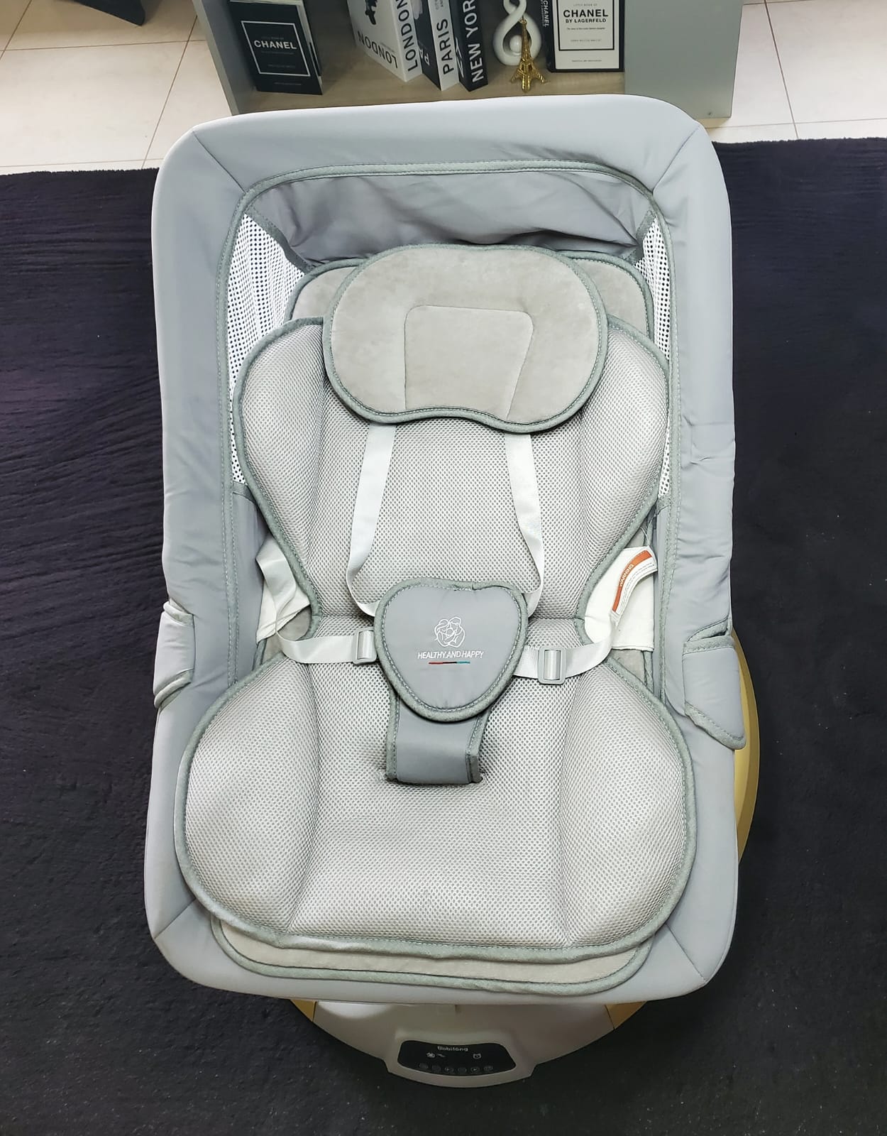 Baby Swing for Newborn,Electric Infant Swing Remote Control Baby Rocker with Detachable Dinner Plate,4 Natural Sway Ranges,4 Seat Angles,Bluetooth Support Heavy Duty Base Baby Swings for 0-24 Month - Image 3