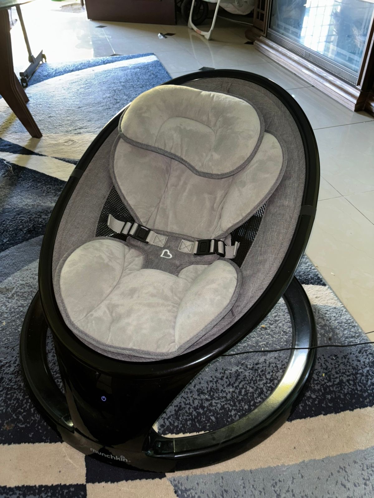 Munchkin Electric Baby Swing, Portable and Lightweight, Bluetooth Enabled Infant Rocker with Natural Sway in 5 Ranges of Motion, Newborn Nursery Essentials, Black/Grey - Image 2
