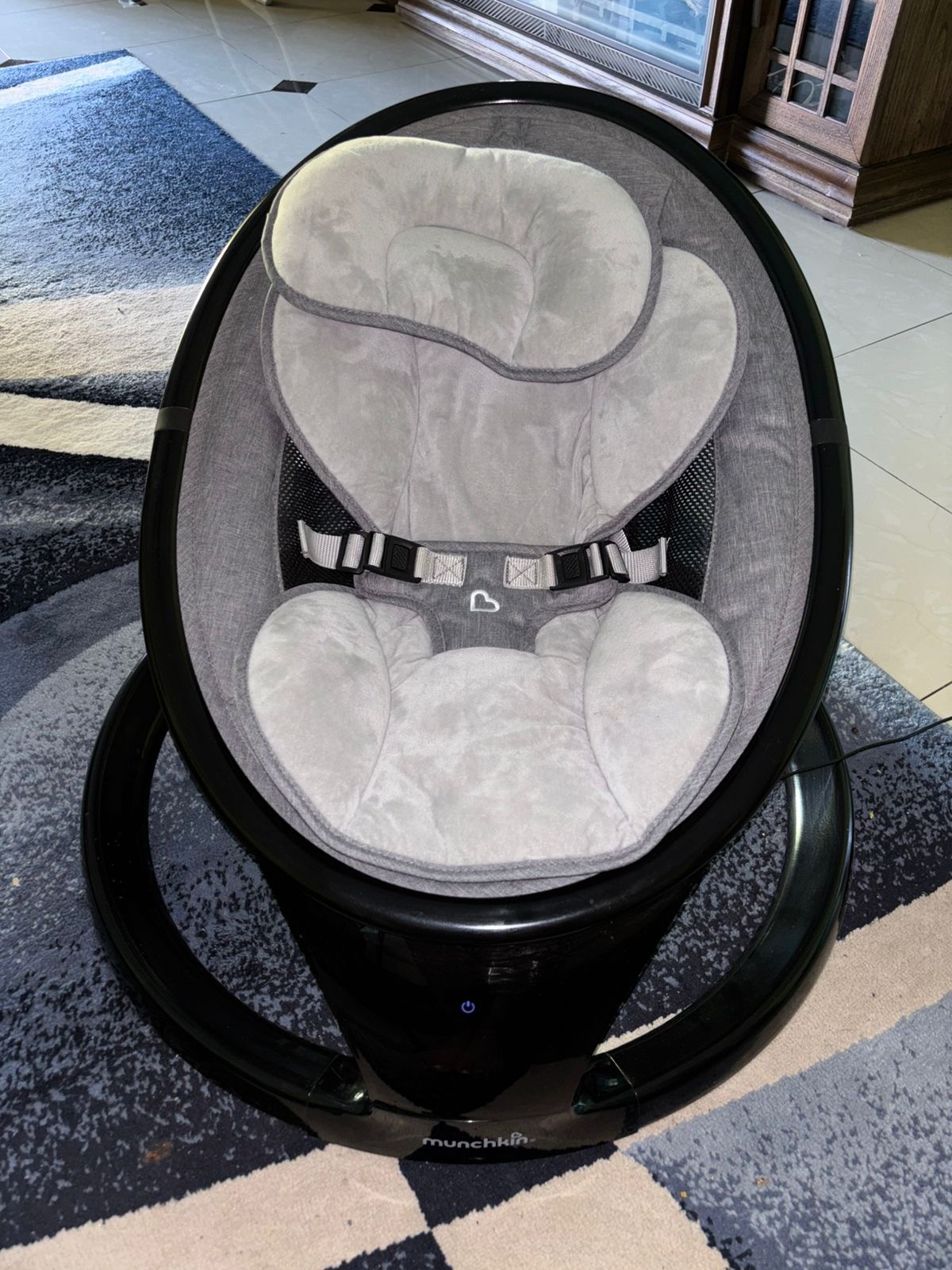 Munchkin Electric Baby Swing, Portable and Lightweight, Bluetooth Enabled Infant Rocker with Natural Sway in 5 Ranges of Motion, Newborn Nursery Essentials, Black/Grey - Image 3
