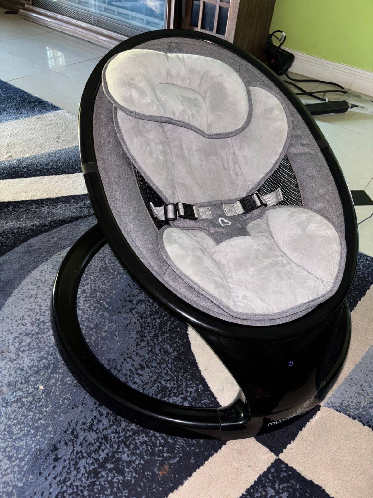 Munchkin Electric Baby Swing, Portable and Lightweight, Bluetooth Enabled Infant Rocker with Natural Sway in 5 Ranges of Motion, Newborn Nursery Essentials, Black/Grey - Image 4