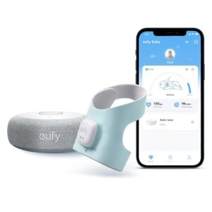 eufy Security Baby Monitor Baby Smart Sock with 2.4 GHz Wi-Fi, Track Sleep Patterns, Naps, Heart Rate
