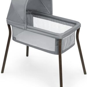 Chicco LullaGo® Anywhere LE Portable Bassinet, Space-Saving Baby Bassinet with Canopy, Waterproof Mattress and Fitted Sheet, Travel Bassinet for Baby Includes Carry Bag | Mirage/Grey