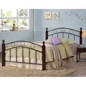Coaster Kyan Twin Bed, Metal and Cappuccino Wood