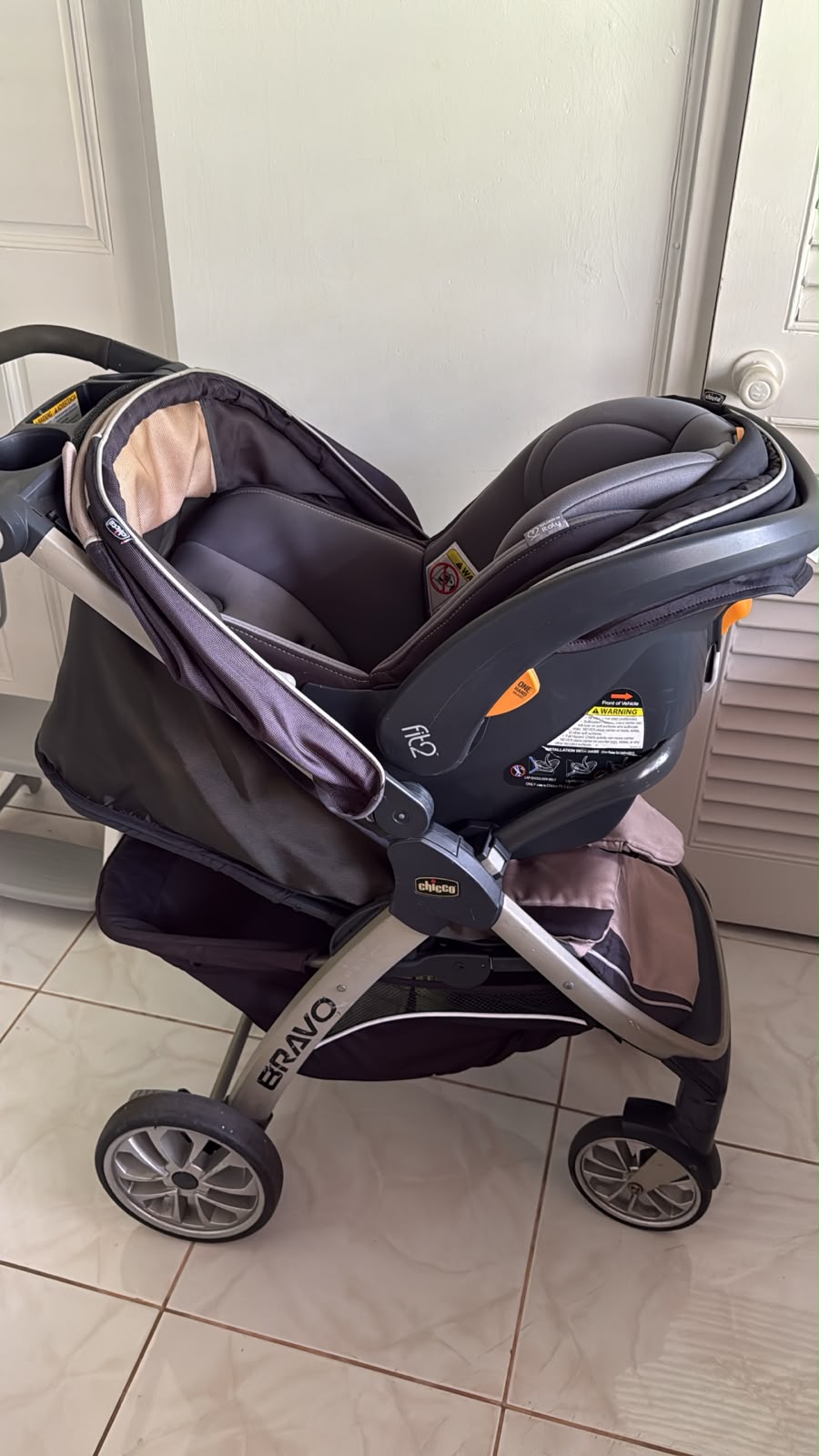 Fit2 Adapt Infant & Toddler Car Seat, Chicco Bravo Quick Fold Stroller Combo - Image 6