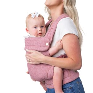Mabē Monarch Ergonomic Baby Carrier – Premium Cotton Soft Structured Newborn to Toddler Carrier with Hip-Healthy Design, 3 Carry Positions (9-46 lbs), Lightweight & Breathable,(Mauve Wings)