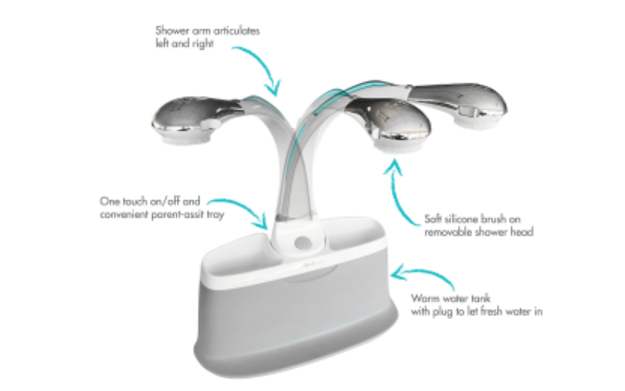 The First Years Rain Shower Baby Shower Head - Soothing Attachable Baby Spa Sprayer - Baby Bathtub Shower Head with Rotating Arm - Image 3