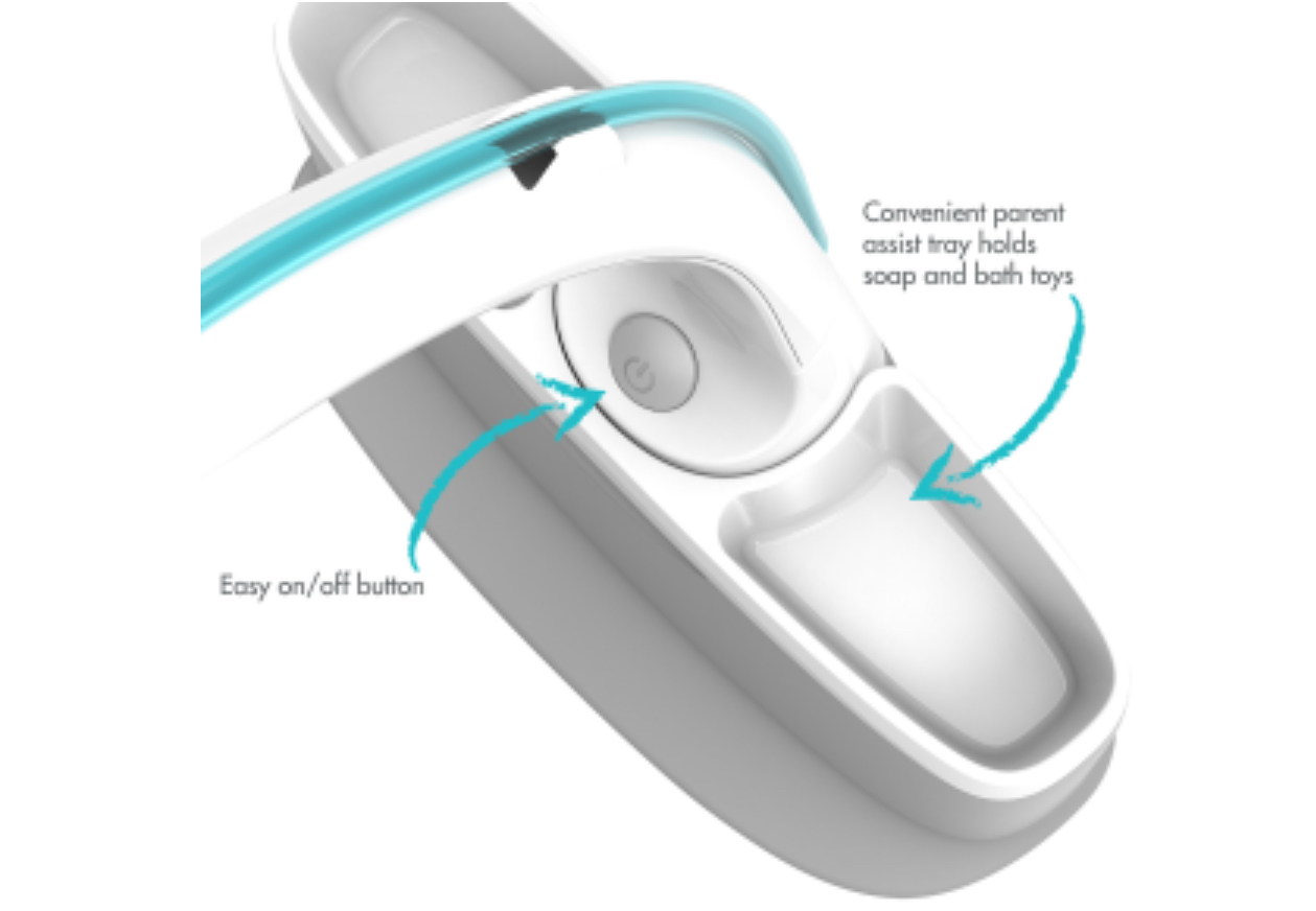 The First Years Rain Shower Baby Shower Head - Soothing Attachable Baby Spa Sprayer - Baby Bathtub Shower Head with Rotating Arm - Image 2